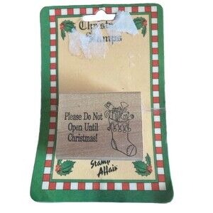 Stamp Affair Please Do Not Open Until Christmas! Stocking Rubber Stamp